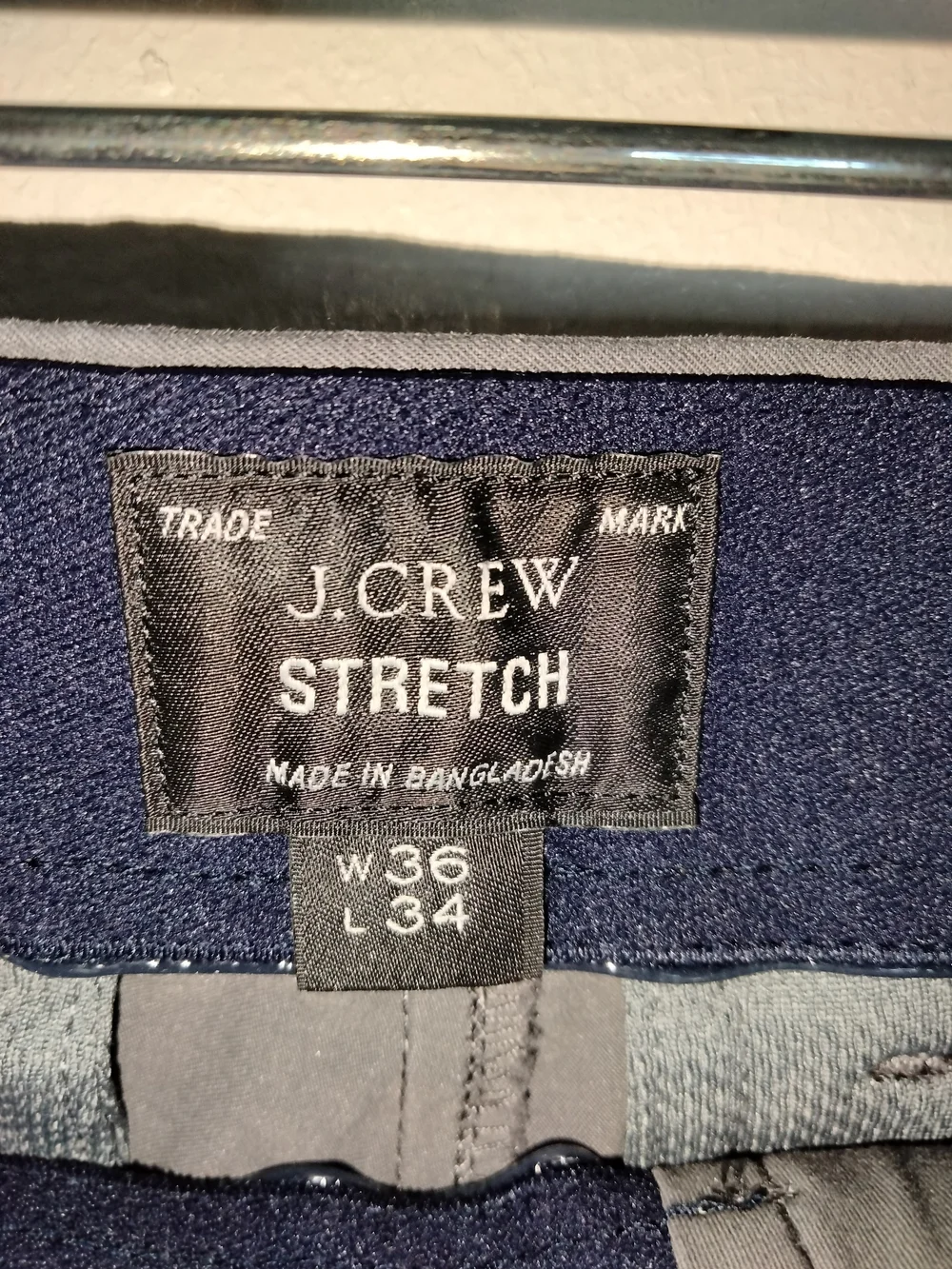 J. Crew Stretch (Sz 36) Men's Charcoal Gray Slip & Zip Pockets Slim Chino Pants